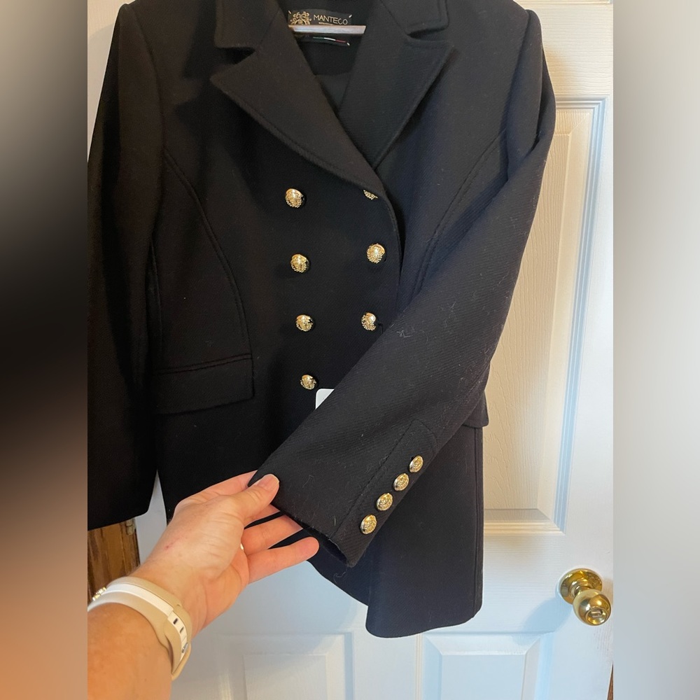 ZARA NAVY WOOL double breasted jacket NWT